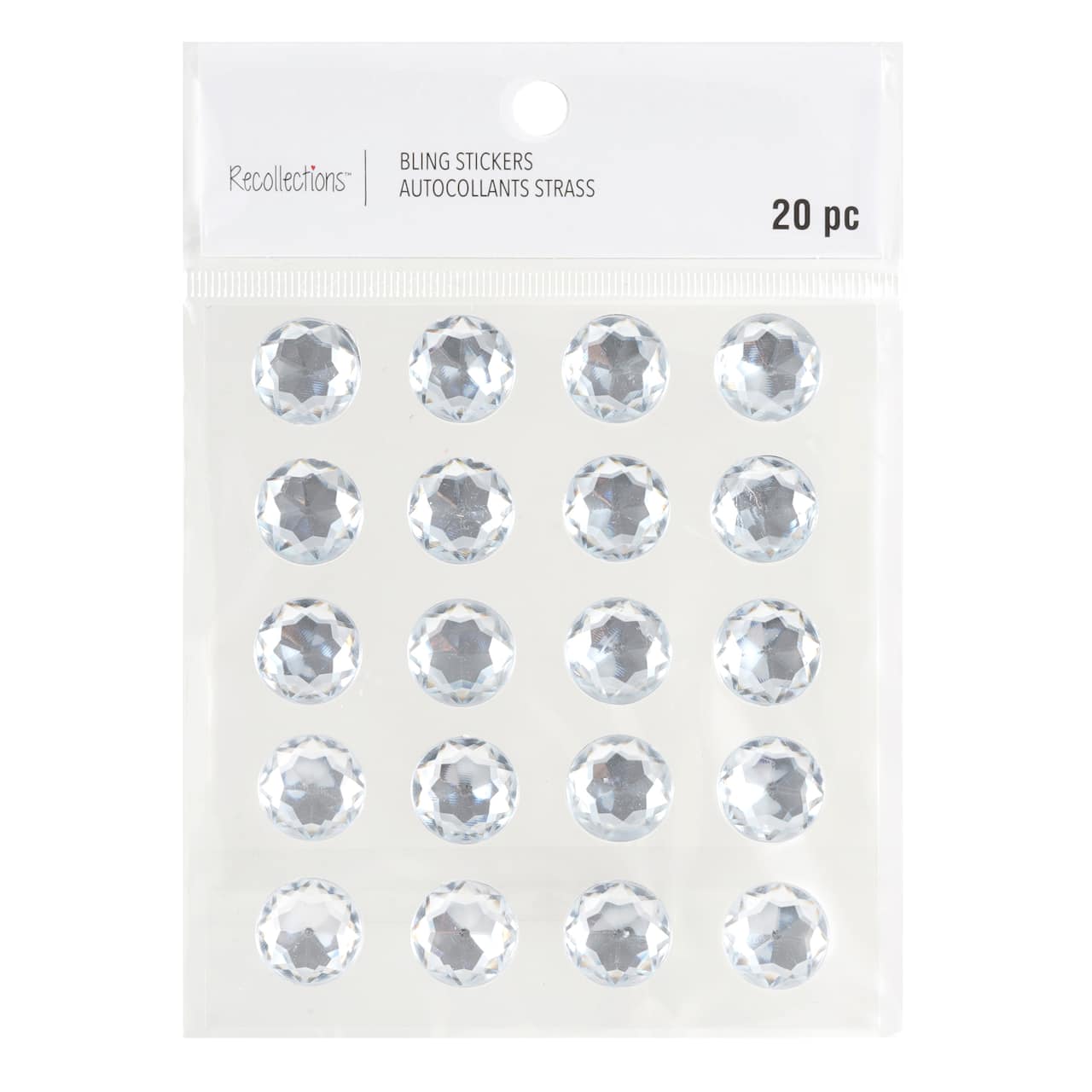 12 Packs: 20 ct. (240 total) 16mm Clear Rhinestone Stickers by Recollections™